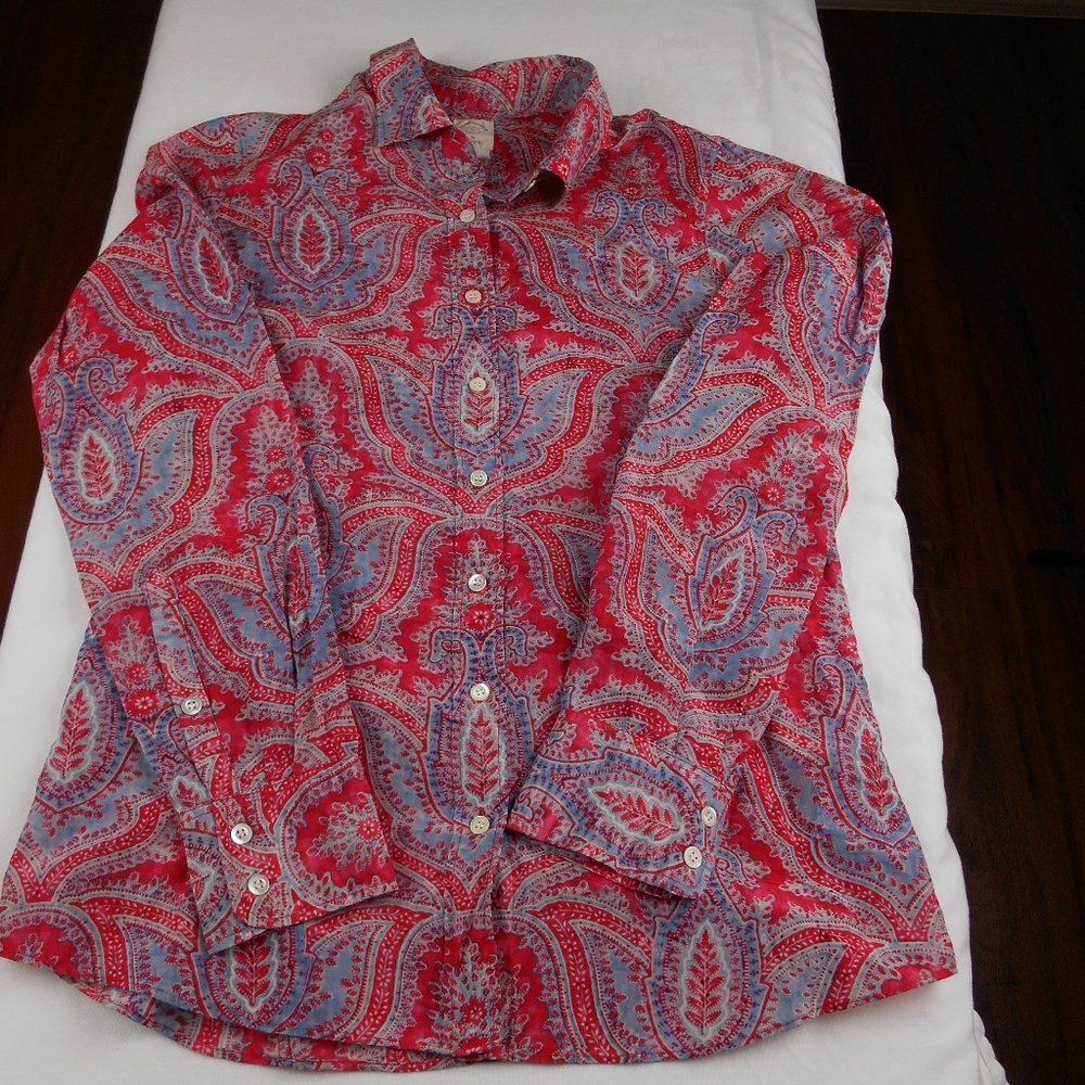 J. Crew The Perfect Shirt Paisley Design